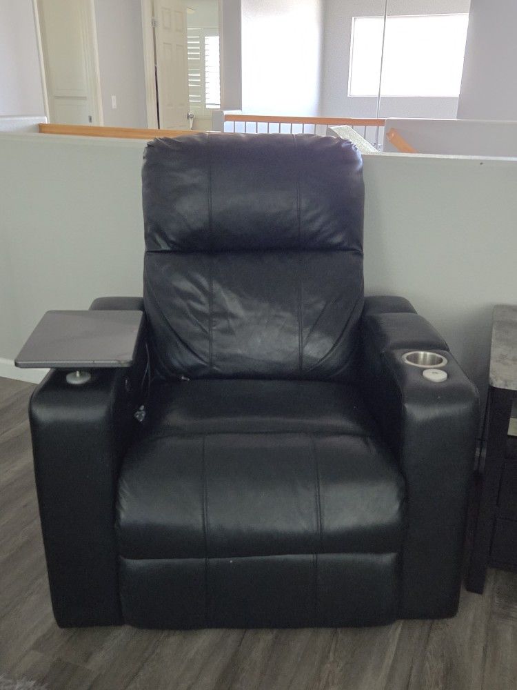 Black Leather Recliner Chair