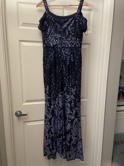 Blue Evening Sequined Dress