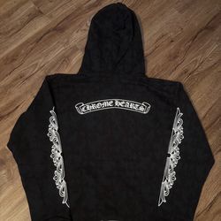 Black Chrome Heart Zip Up