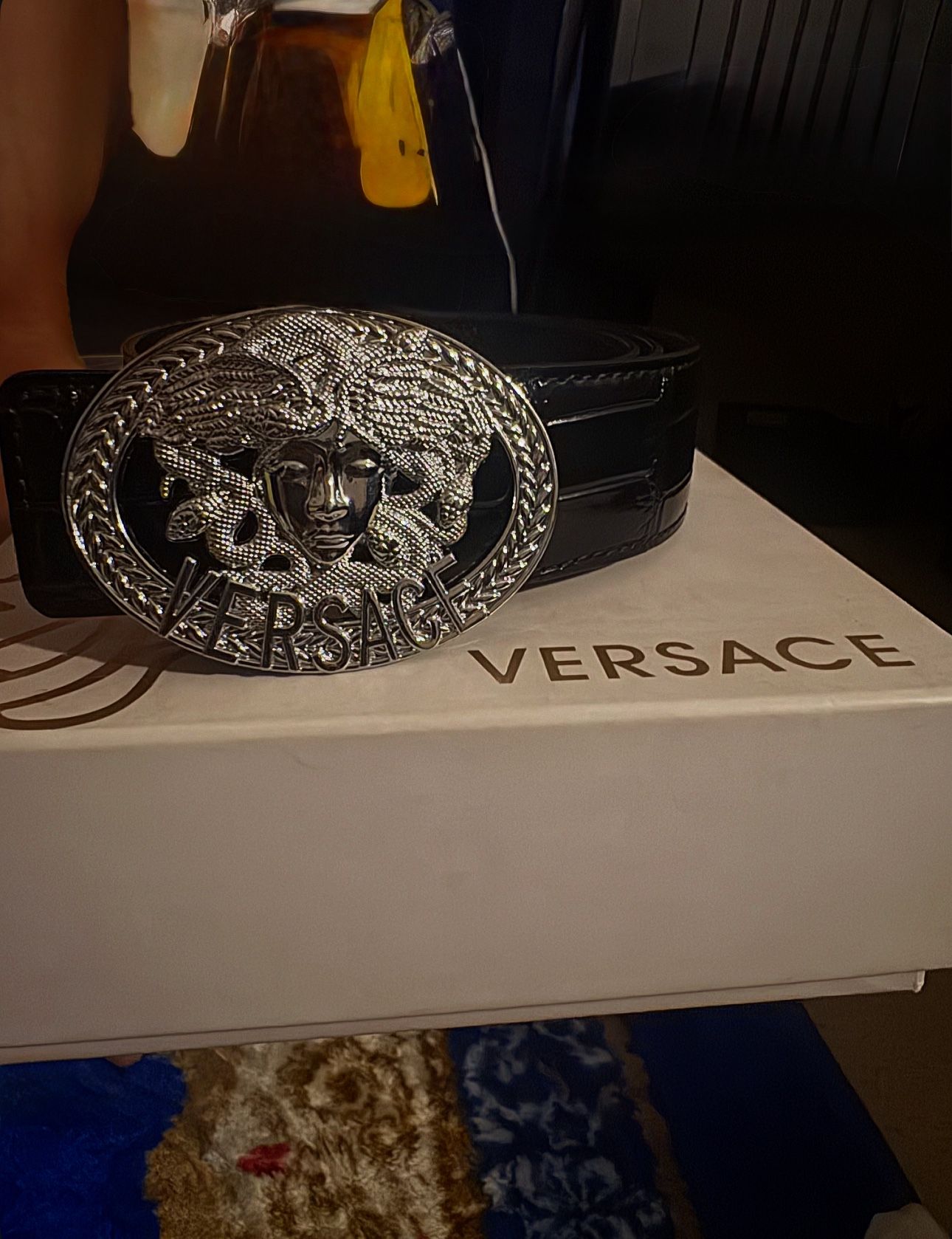 Versace Medusa Designer Belt — With Box & Dust Bag