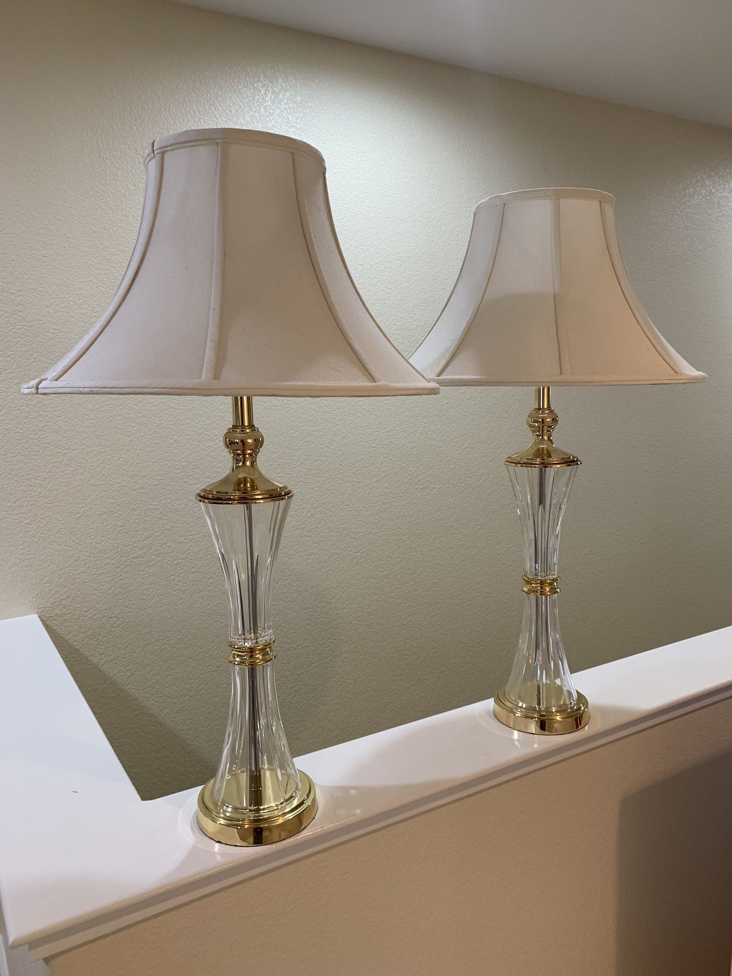 Traditional Glass Lamps With Gold Detail