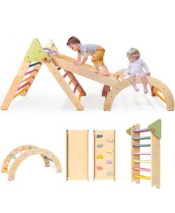 LOL-FUN Pikler Triangle Set Montesorri Toddler Climbing Toy
