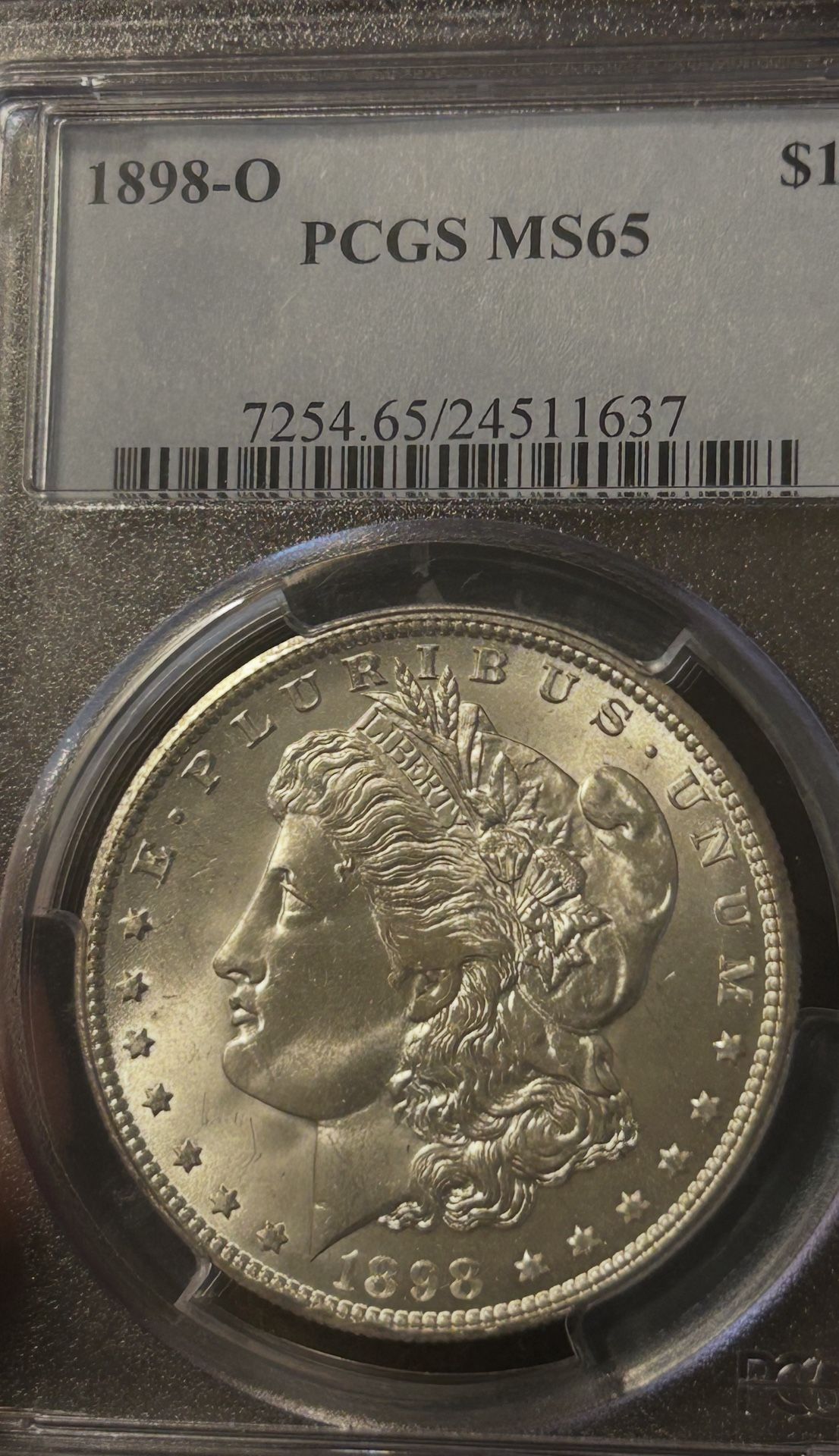 1898 O Morgan Silver Dollar PCGS MS 65