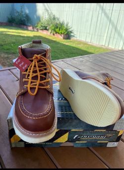 Brown Leather Work Boots Size 6-12