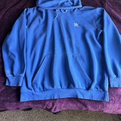 blue addidas hoode large