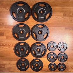 255 Pound 2” Olympic Easy-Grip Weight Lifting Plate Set