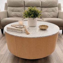 West Elm Round Drum Table for Living Room