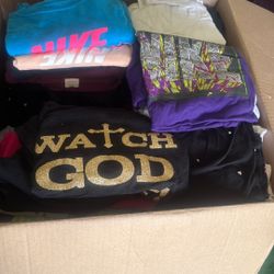 Box Of Mix Sizes Of Clothes 
