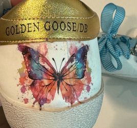 Custom "Copy Cat" Golden Goose Sneakers – Floral & Butterfly Edition