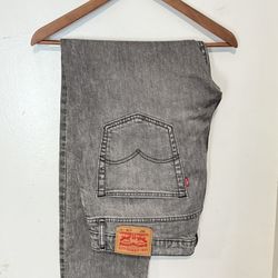 Levi’s 502 Taper Fit Jeans Gray Washed Stretch Denim Men’s Size 36x32