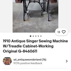 Antique Sewing Machine Table