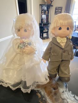 Precious Moments 1989 Bride And Groom 15” Dolls
