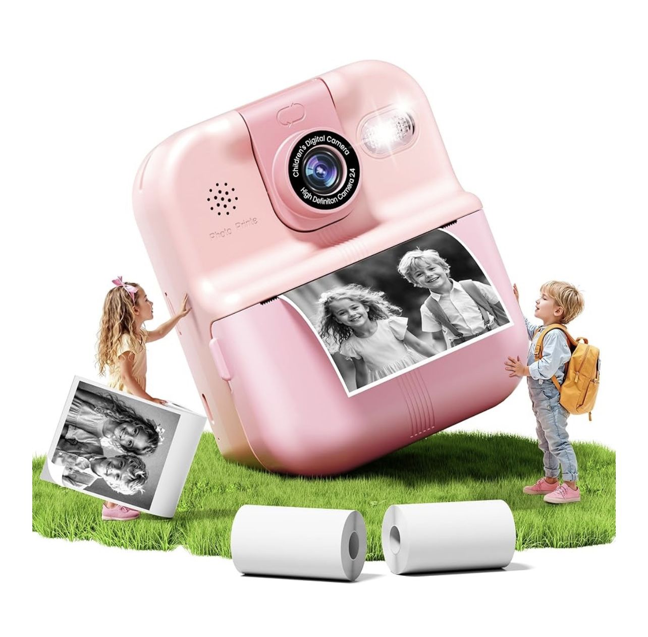 Kids Camera Instant Print, Instant Camera Gifts for 10 Year Old Girl, Pink Toddler Camara for 2 Year Old Girl Birthday Gift,Selfie Digital Camara for