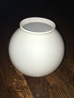 White Glass Light Cover- 7.25x6”- New!