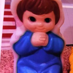 Brand General Foam, Nativity One Piece Set, Includes Small Joseph Lighted Blow Mold, Includes Light, Retired, Indoor and Outdoor, Excellent Condition.