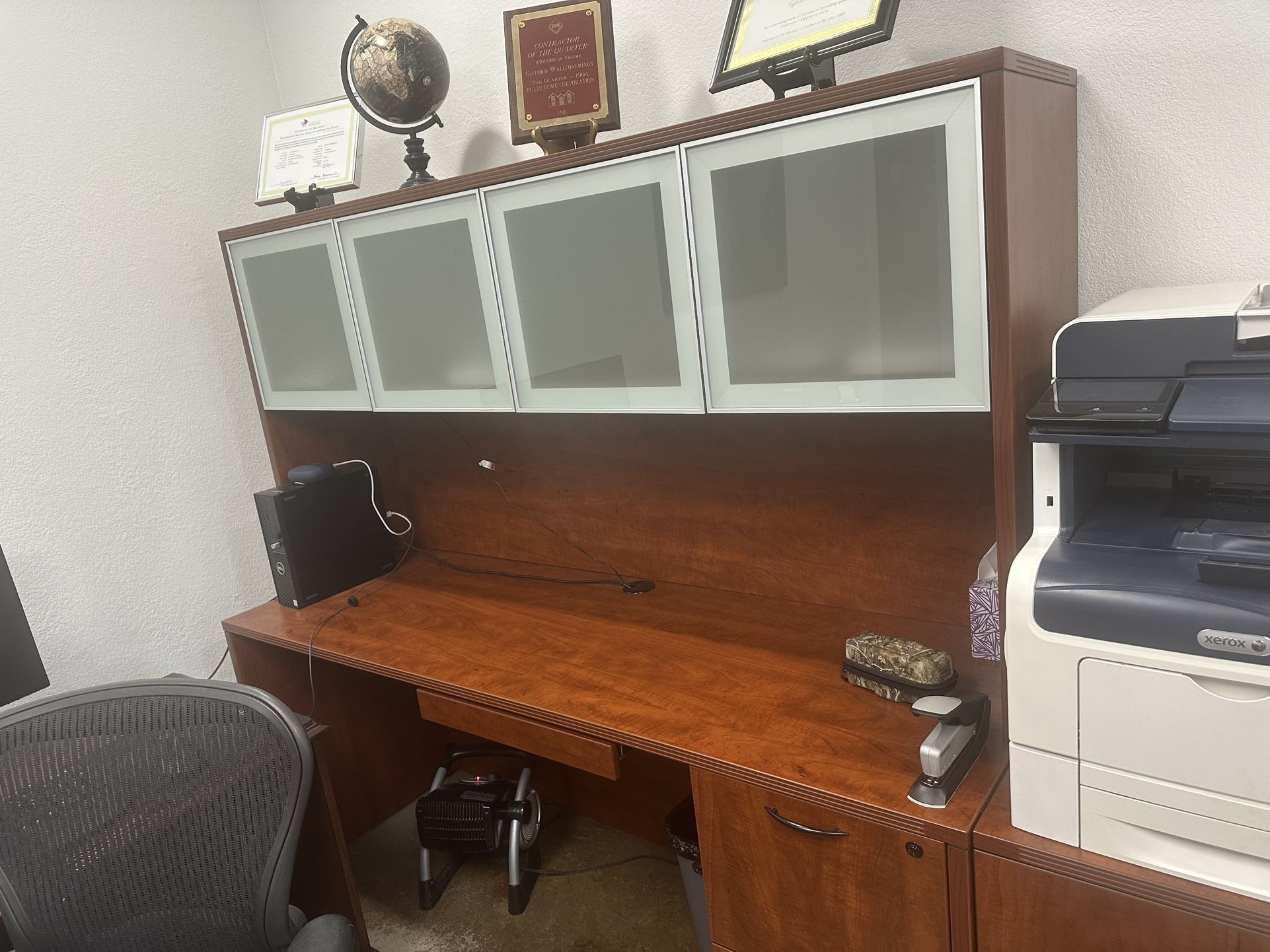 Office Desk With Storage Credenza And File Cabinet