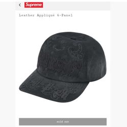 Supreme Leather Appliqué 6 Panel Hat SS25
