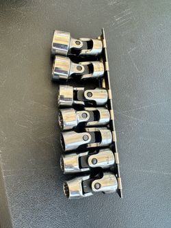 Vintage Bonney USA 3/8” Drive Universal Joint Socket Set SAE 3/8”-3/4” 7pc