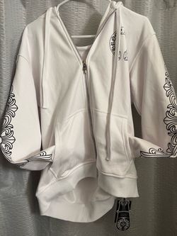 Chrome Hearts White Zip-Up Hoodie