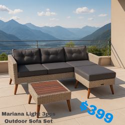 Mariana Light 3 pcs Outdoor Sofa Set