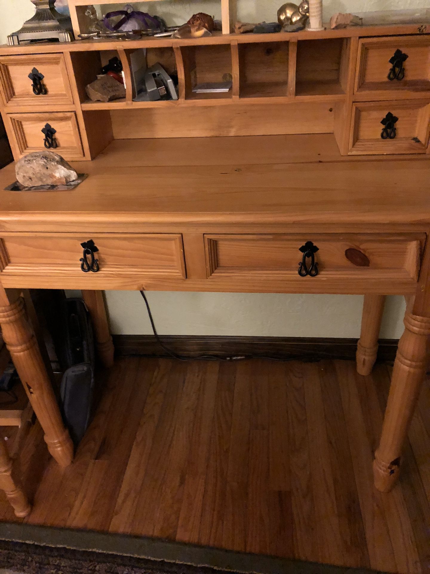 Pine and maple desk