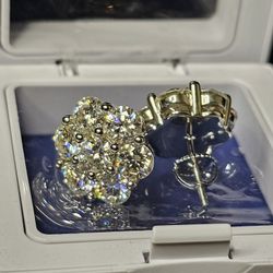 15mm Flower Cluster Moissanite Earrings