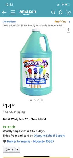 Colorations Tempera Paint Washable Nontoxic for Sale in Modesto, CA -  OfferUp