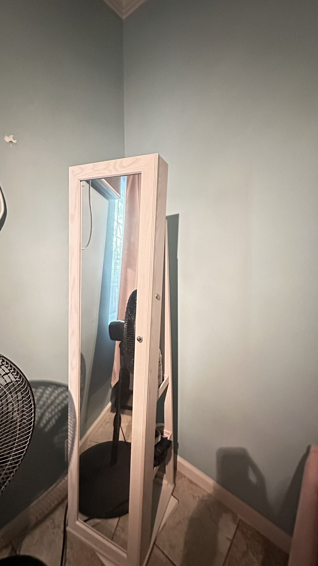 Swivel Mirror Jewelry Storage