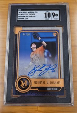 SGC 9,10 #/50 Rc on card Auto Kyle Tucker 2019 Topps Museum Archival Copper Rookie