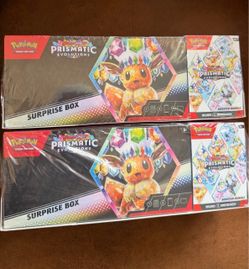 Pokémon Scarlet & Violet Prismatic Evolutions Surprise Box + Booster Bundle