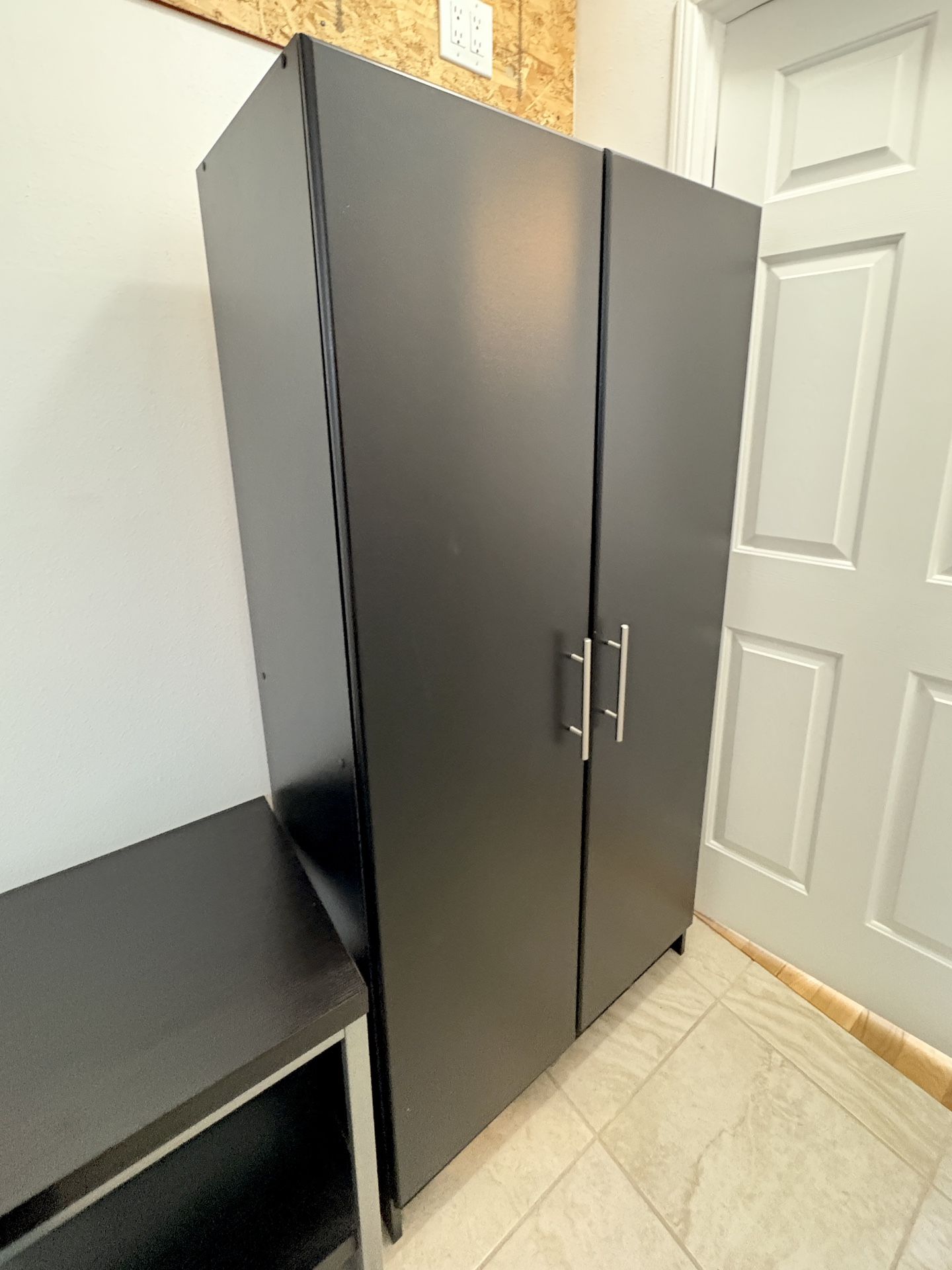 Black Storage Cabinet and Shelves