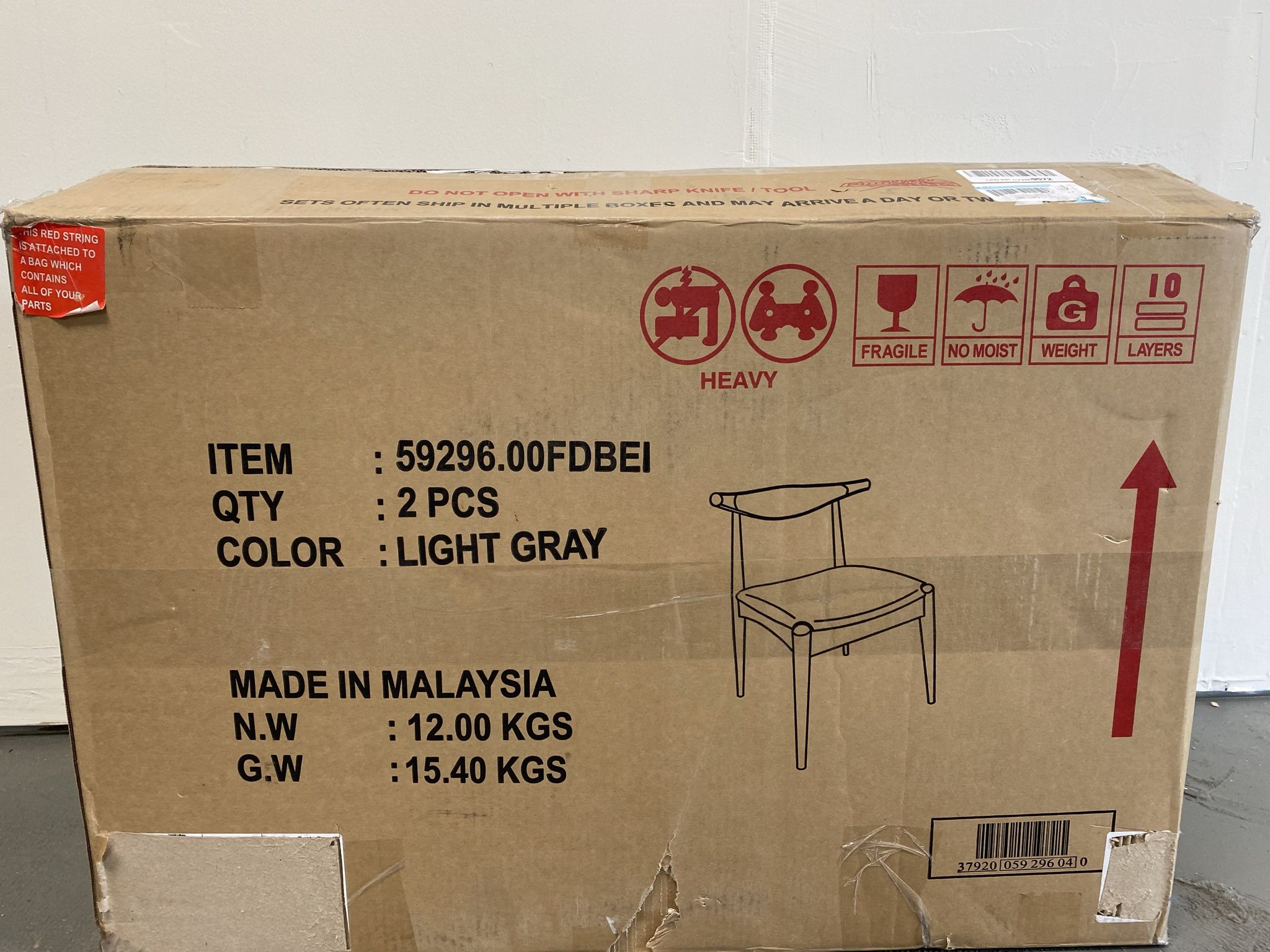 2 piece light gray chair