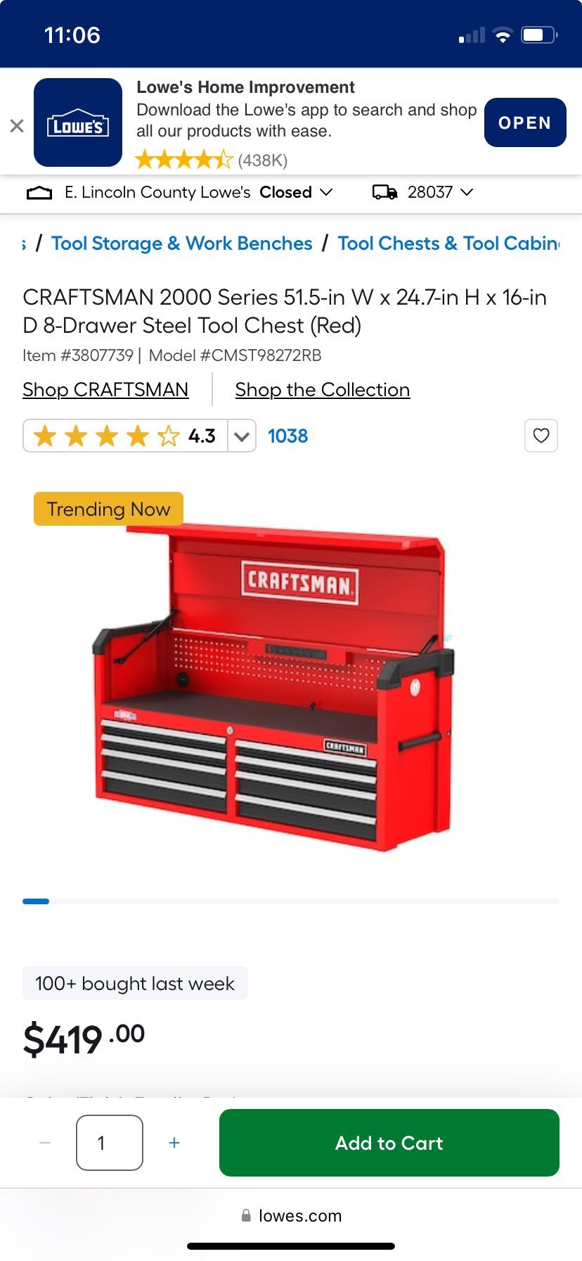 craftsman Tool Chest 