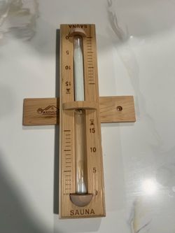 15-Minute Sauna Sand Timer – Wall-Mounted Pine Wood Hourglass