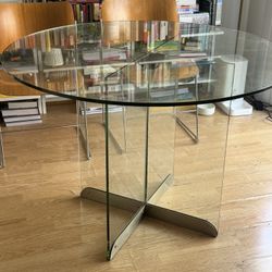 Glass Round Dining Table