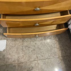 Two night tables, dresser and mirror 