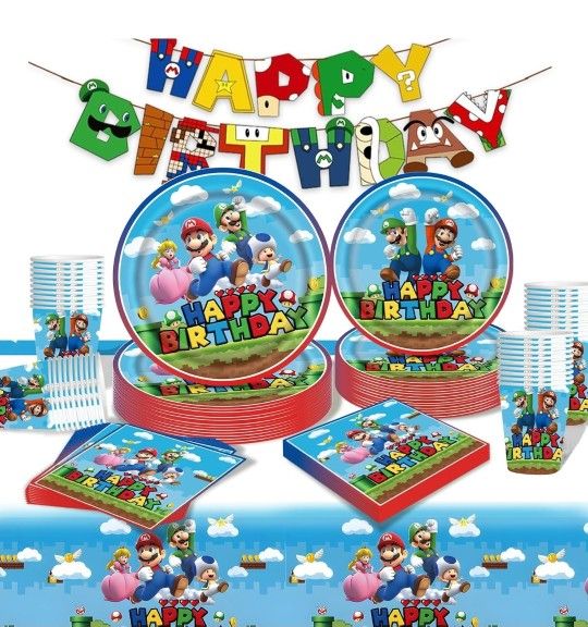 99pcs Sper Mario Birthday Party Supplies