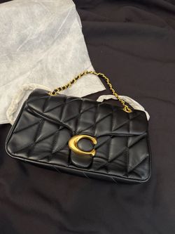 Pillow Tabby Shoulder Bag 26 Quilted Black Leather with Gold Hardware