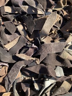 Hand Woven Leather Rug.  Brown Tones.  120” By  39”