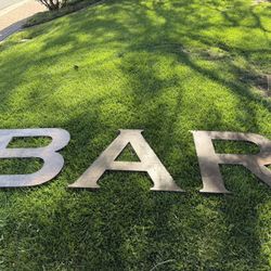 Large Wooden BAR Letters 30” Tall Rustic Sign Decor Wedding Event Host Backyard Wall Art