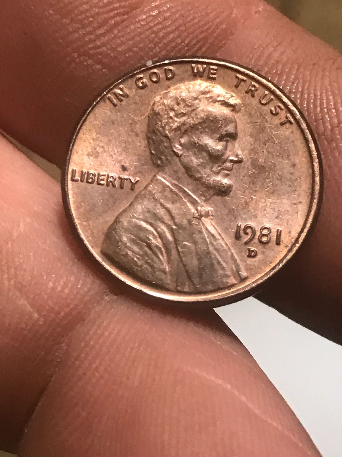 1981 D Lincoln One Cent Penny Doubled Ear