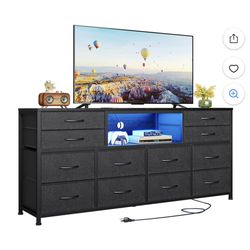 12 Fabric Drawer Dresser w/ Outlet - DJ504