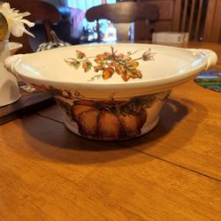 Maxcera Pumpkin Sketch Large Serving Bowl