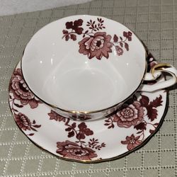 Vintage Victoria  C&E Bone China England Mandarin  Pattern Teacup And Saucer 