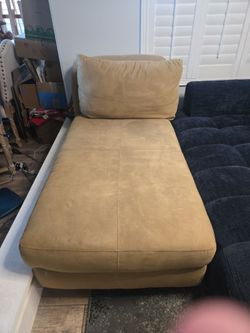 Tan Suede Chaise Lounge