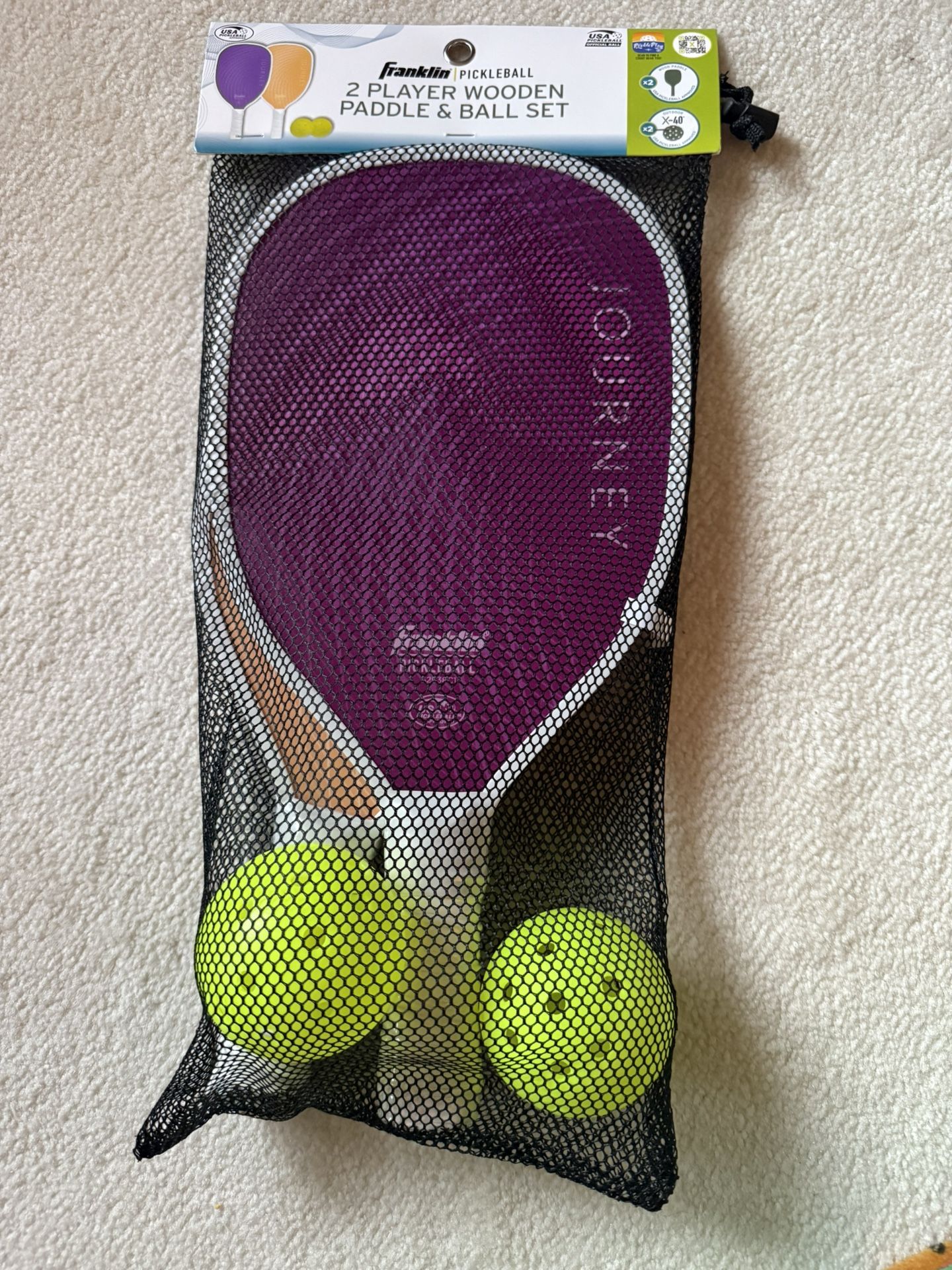Pickle ball pedal and ball set