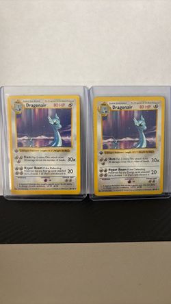 2 x 1st Edition Base Dragonair (ink smudge error)