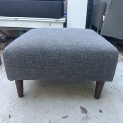 Modern Gray Fabric Ottoman 