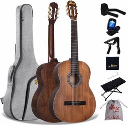 BRAND NEW Winzz Classical Guitar 4/4 Adult Classical Guitar Glossy Brown