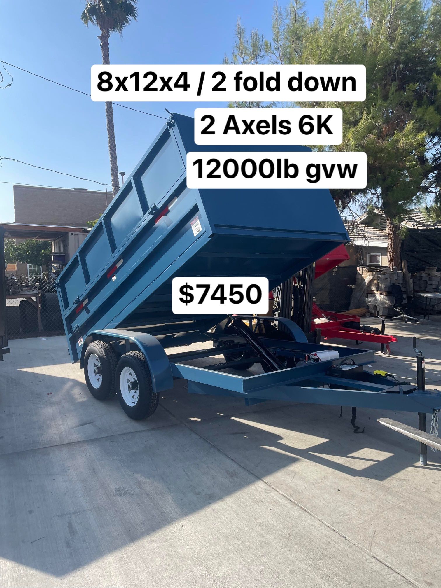 Néw Dump Trailer8x12x4 12000lb 2 Fold Down $7450 Cash Only